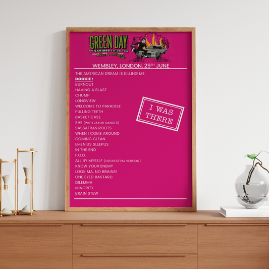 Green Day Wembley 29 June 2024 Setlist Poster For Green Day Fans Music Tour