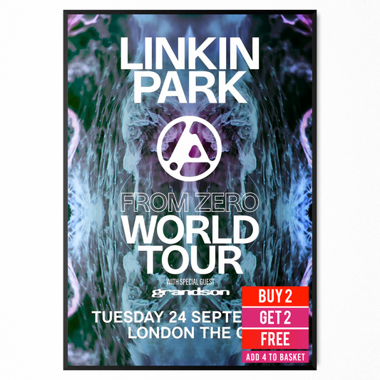 Linkin Park Concert Poster Zero World Tour UK TOUR Poster For Linkin Park Fans
