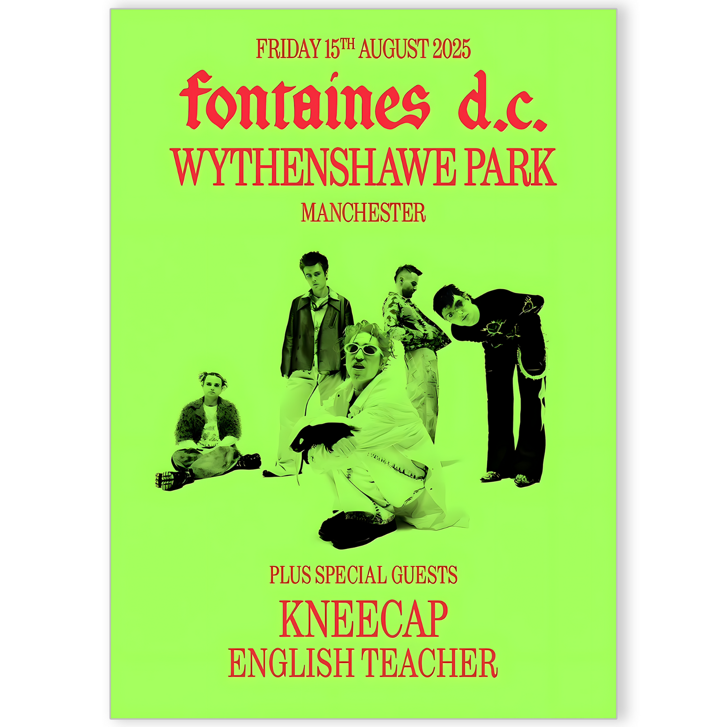 Fontaines D.C. Poster Concert Print 15th August For Fontaines Rock Fans A5-A3