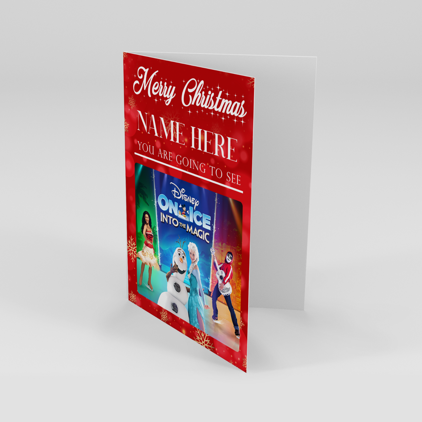 YOU'RE GOING TO SEE DISNEY ON ICE INTO THE MAGIC Christmas Card Personalised