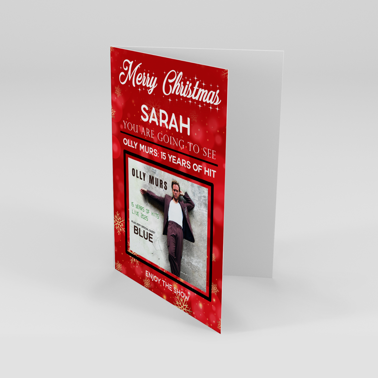 You're Going To See OLLY MURS Tour Card Personalised Christmas Ticket Gift Card