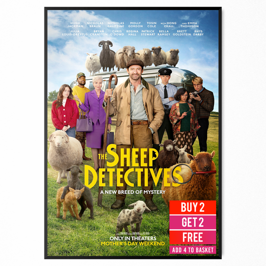 The Sheep Detectives 2026 Movie Poster Print Teaser Poster Hugh Jackman A5-A3
