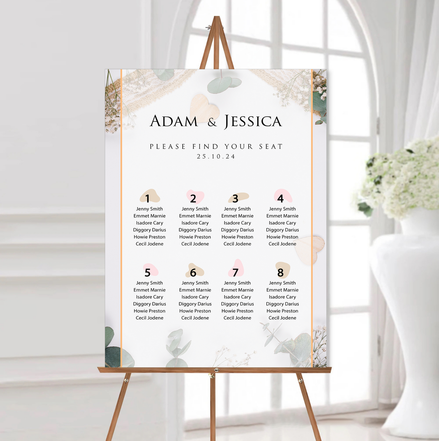 Wedding Seating Table Plan Poster Reception Seating Plan Wedding Sign A5-A1