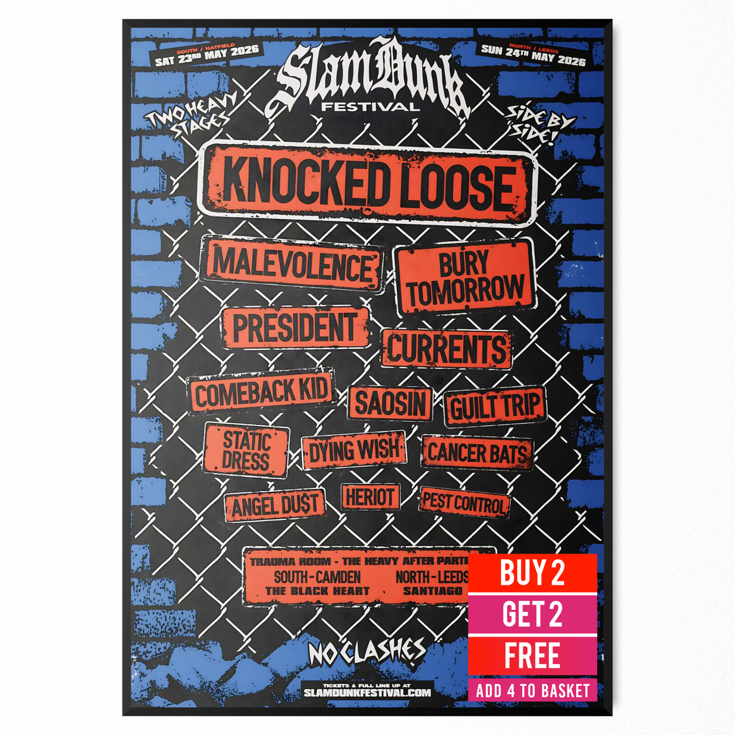 Slamdunk Line Up Poster Music Festival 2026 Print Home Bedroom Decor A5-A3