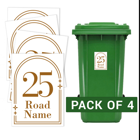 Wheelie Bin Number Stickers Personalised House Address Number Labels Sign