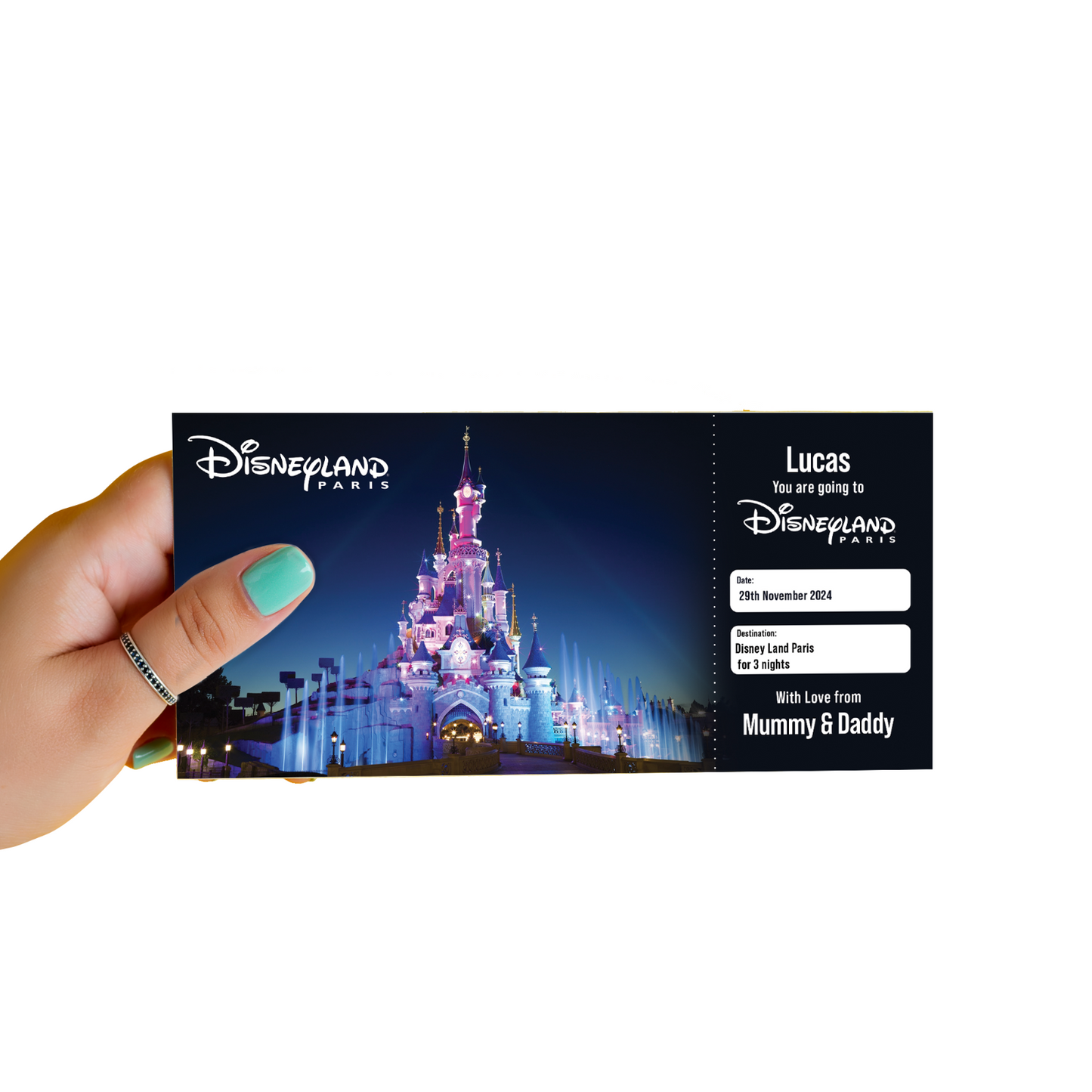 Disneyland Ticket Personalised Birthday Gift Reveal Disney Paris Ticket Holiday