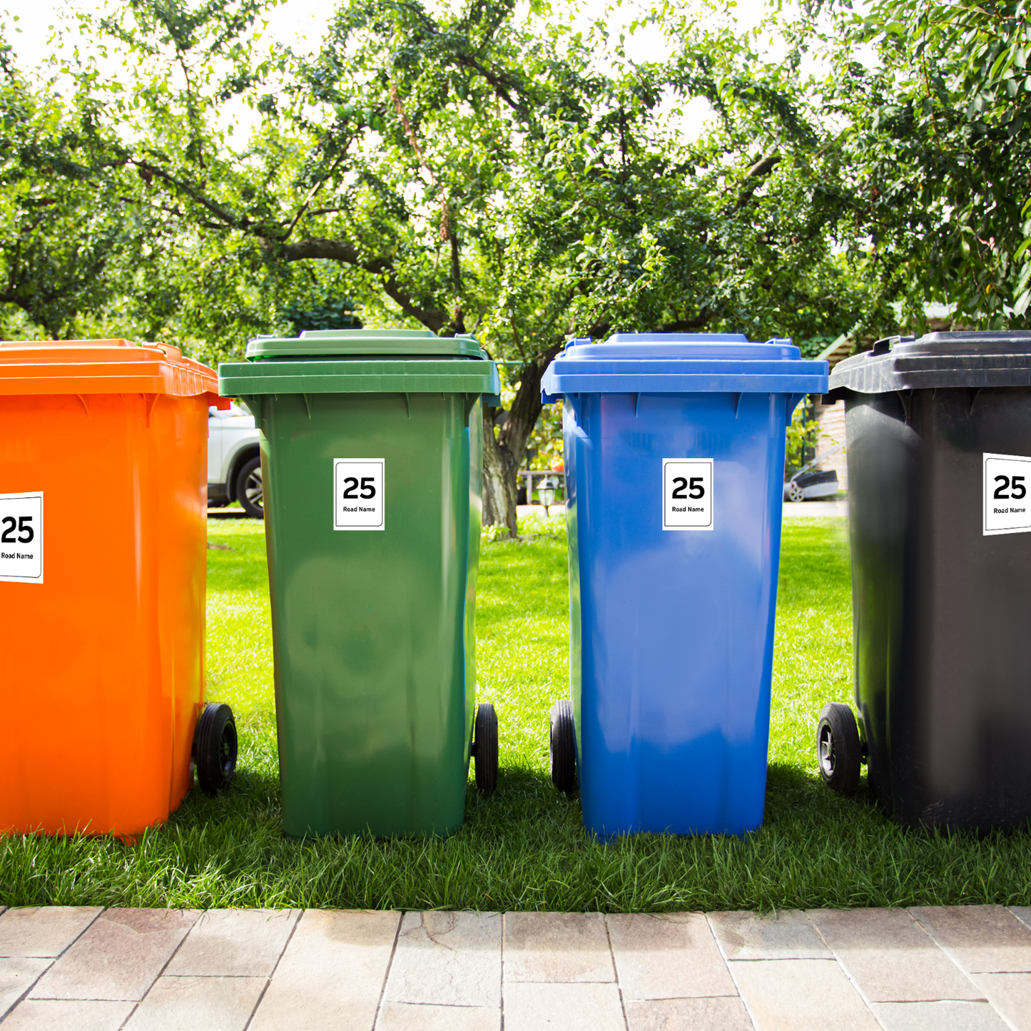 Wheelie Bin Numbers Personalised Waterproof Labels House Street Bin stickers