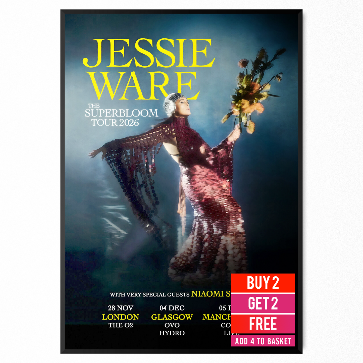 Jessie Ware Music Poster Concert UK 2026 Poster For Jessie Ware Pop Fans A5-A3