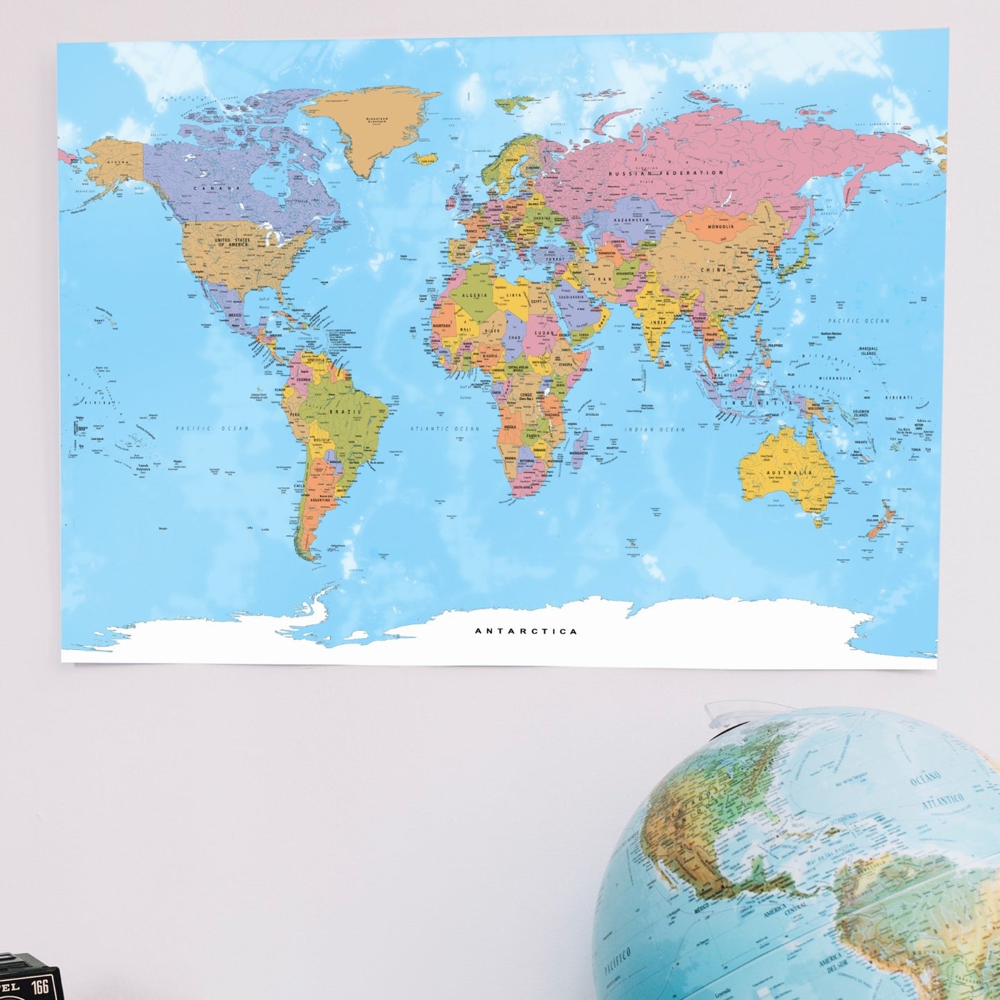 WORLD MAP POSTER EDUCATIONAL SCHOOL WALL ART ATLAS MAP GEOGRAPHY PRINT A5-A3