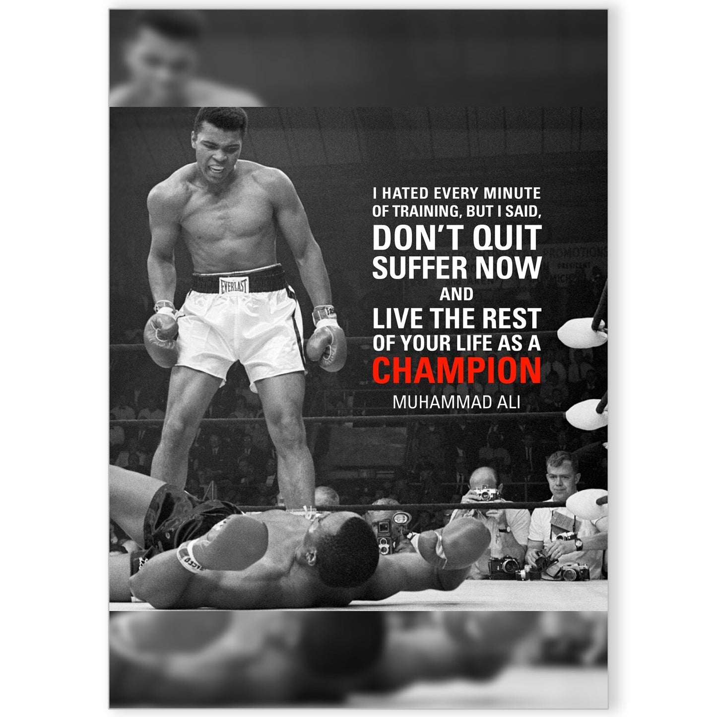 MUHAMMAD ALI CHAMPION QUOTE Legend Boxing Gym Poster Art Print | A5 A4 A3 |