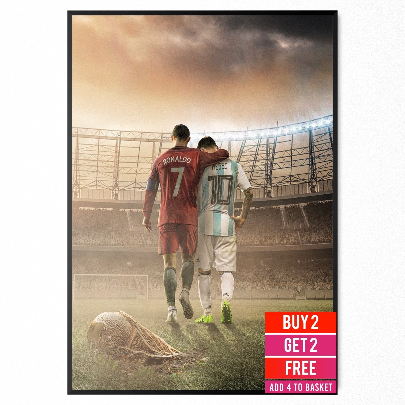 Cristiano Ronaldo Lionel Messi Football Legends Poster Wall Picture Messi Poster