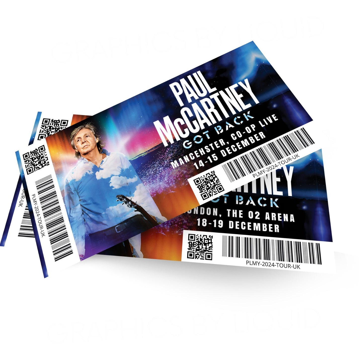 Paul McCartney Got Back Tour Ticket Music Concert Gift Reveal Keepsake Ticket
