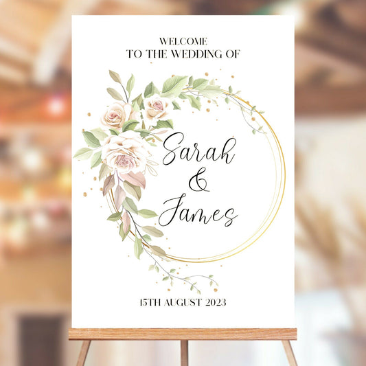Personalised Wedding Sign Customisable Entrance Poster Welcome to Our Wedding