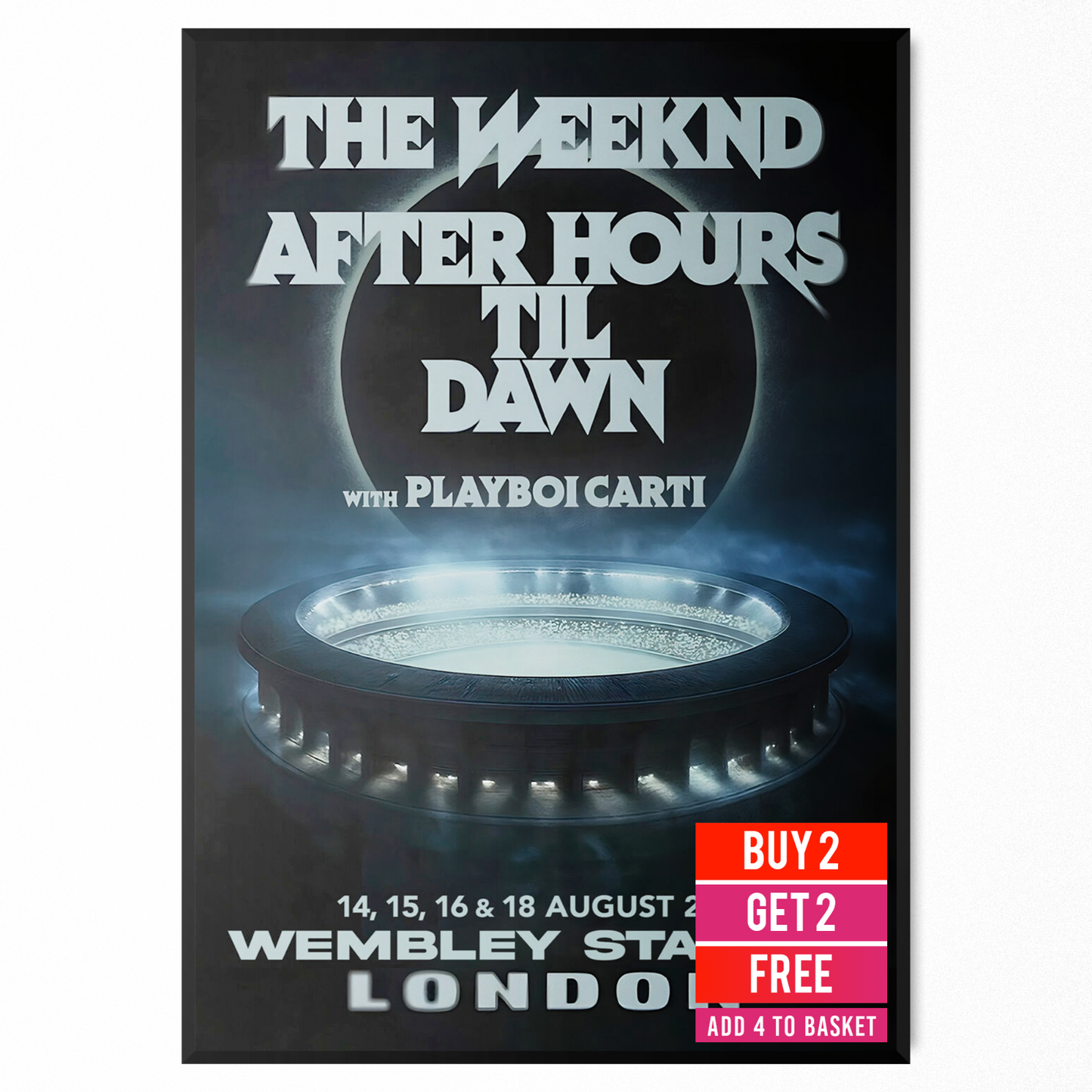 The Weeknd UK 2026 Concert poster UK Tour 2026 music tour Gig memorabilia.