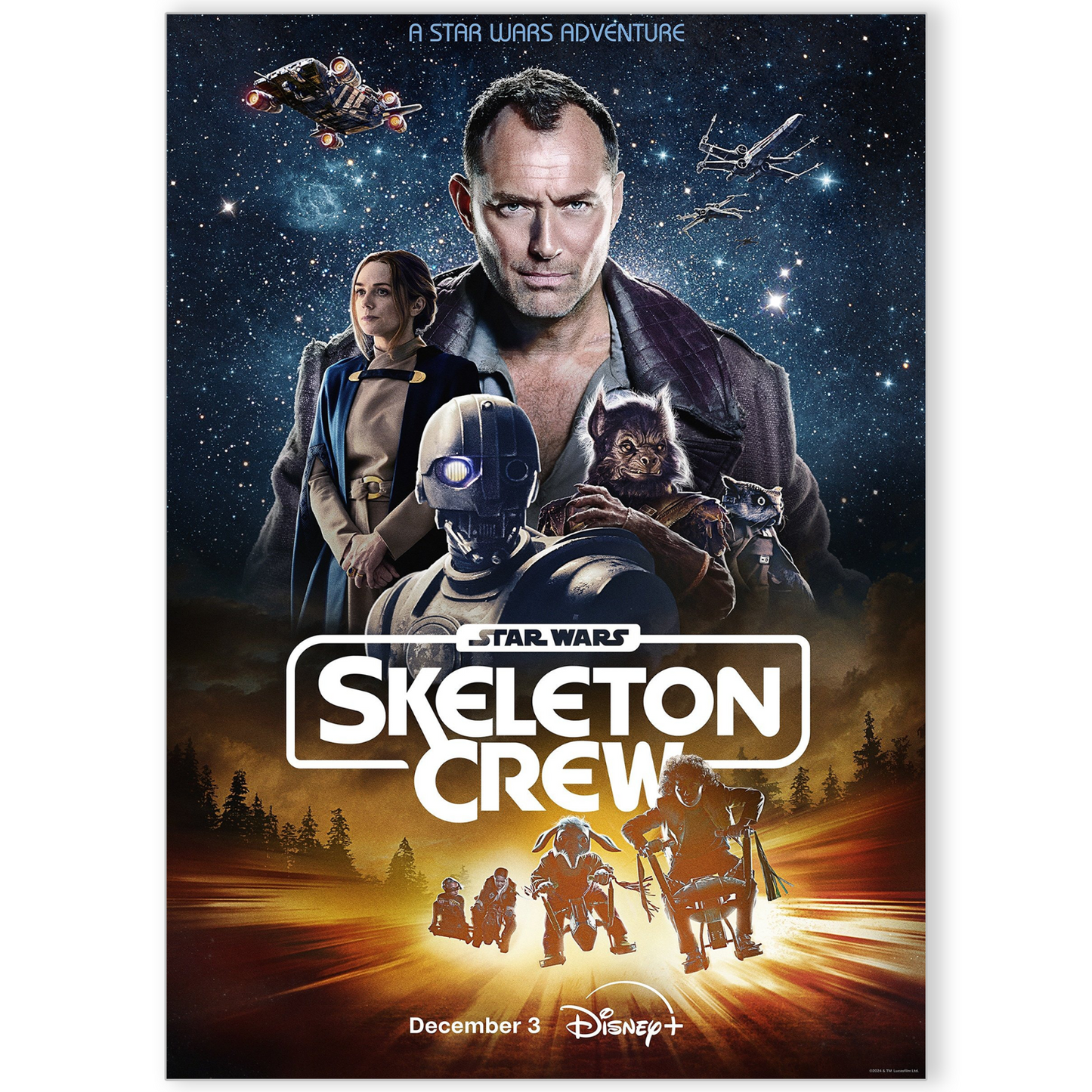 Skeleton Crew Star Wars TV Series Poster Print Star Wars 2024 Print A5 A4 A3