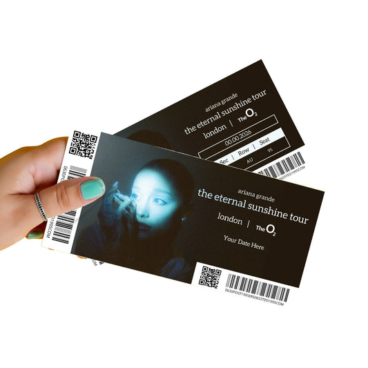 Ariana Grande Ticket 2026 UK Tour Mock ticket Personalised Keepsake Gift Reveal
