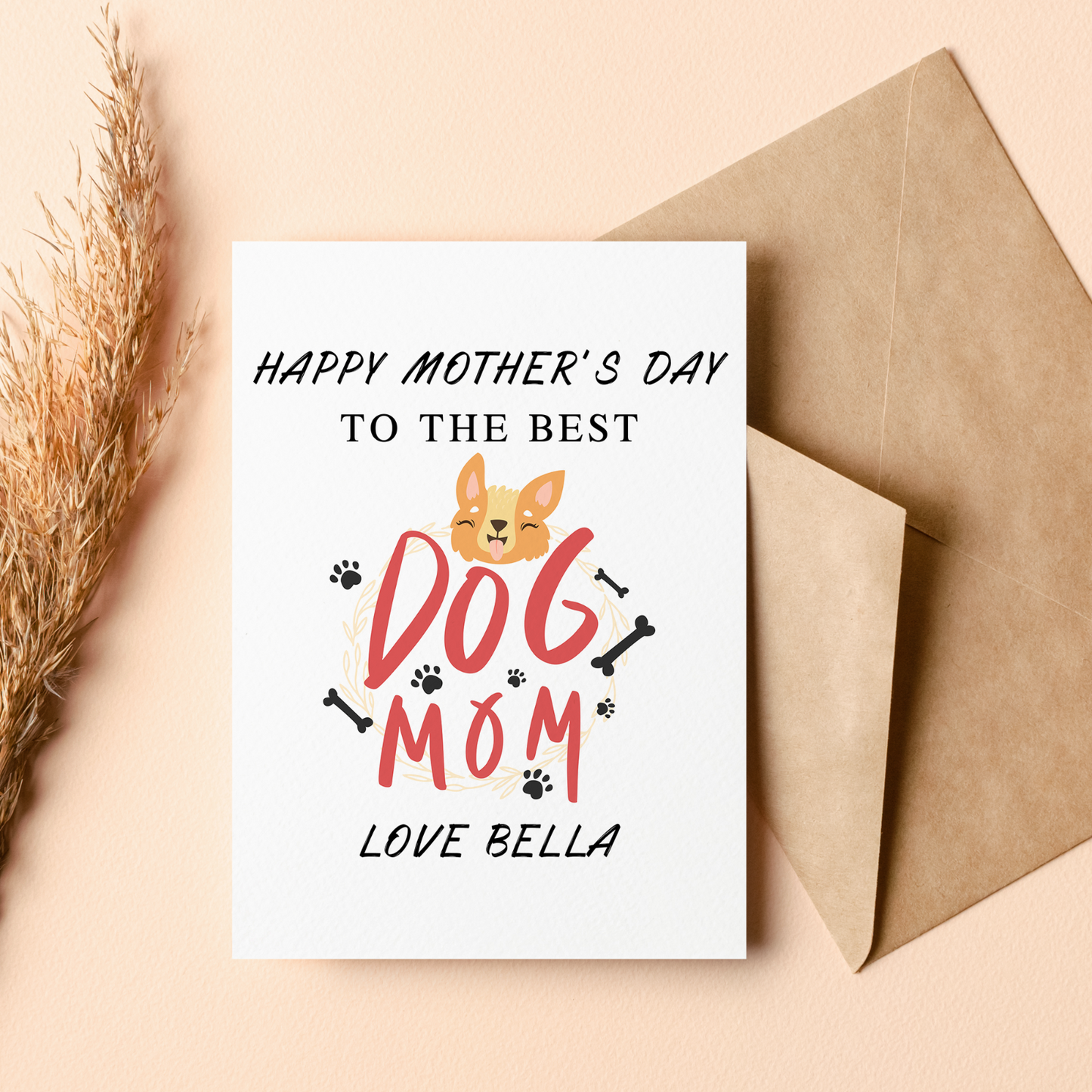 Mothers Day Card from the Dog Best Dog Mummy Mother's Card Dog Mum Gift