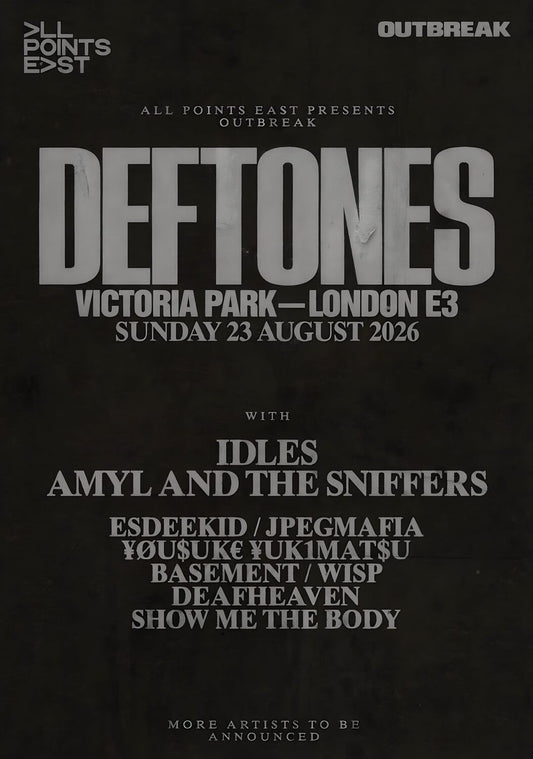 Deftones Poster  Tour UK Tour  23 August 2026 Poster Deftones Fans Music Band