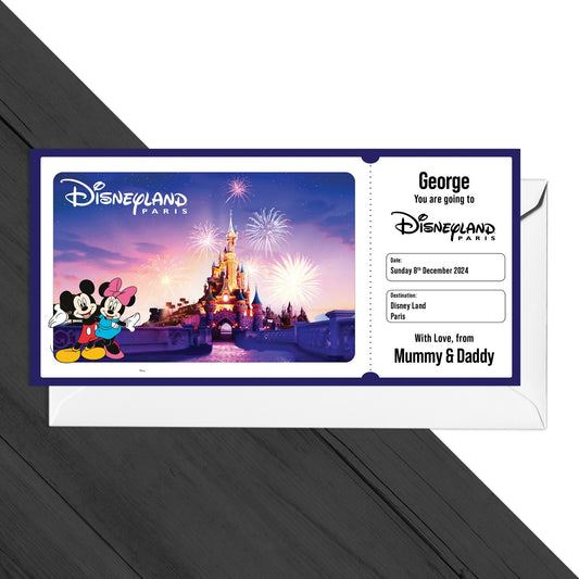 Disneyland Ticket Personalised, Disneyland Paris Ticket Surprise Ticket Gift