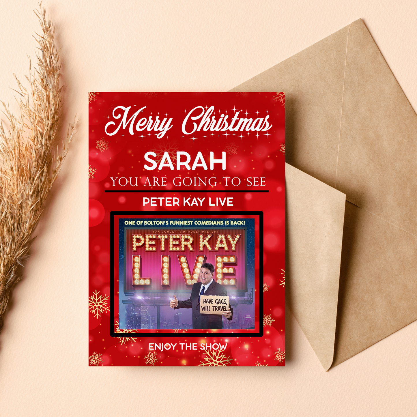 YOU'RE GOING TO SEE PETER KAY LIVE! Personalised Gift Birthday Christmas Card