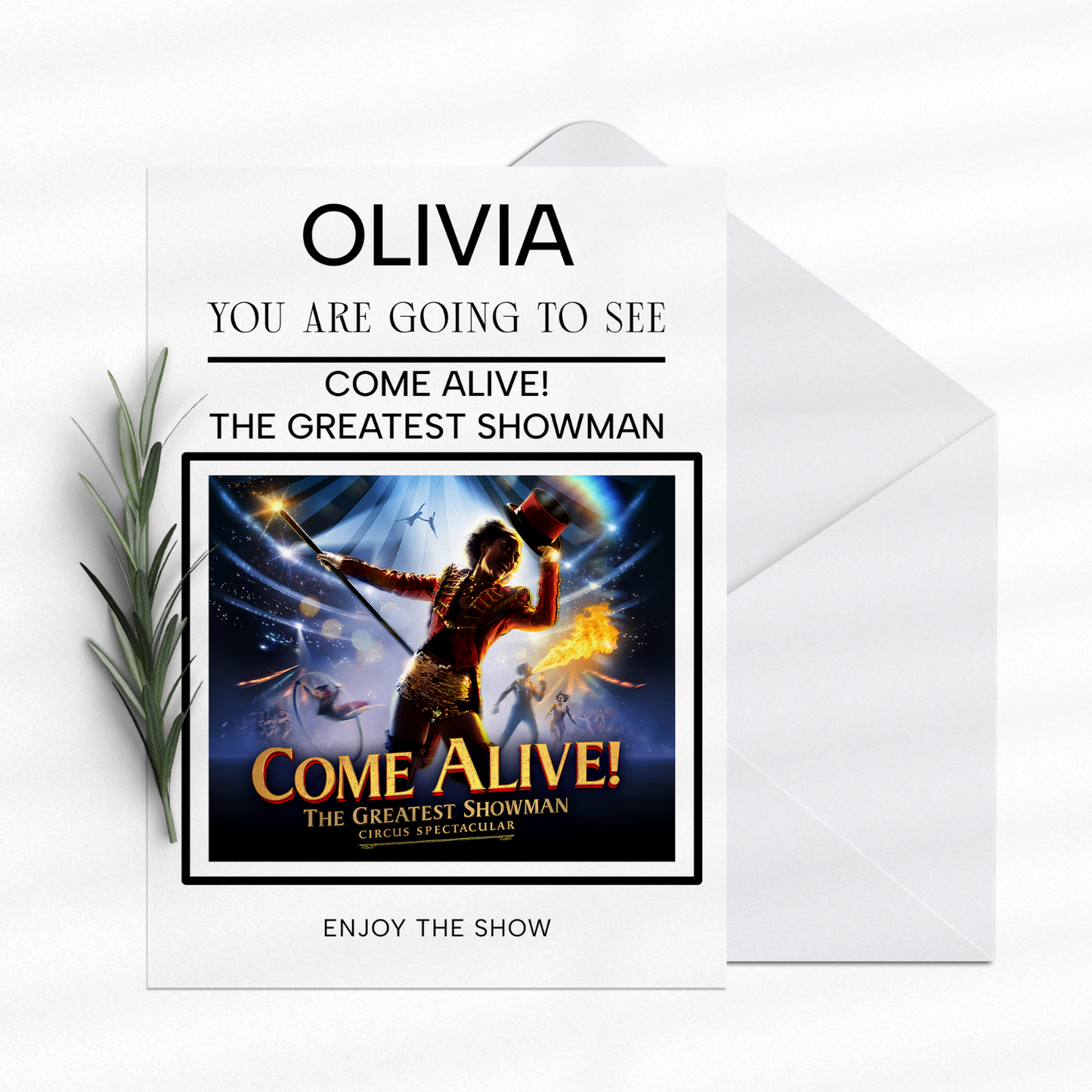 YOU'RE GOING TO SEE COME ALIVE THE SHOW PERSONALISED GIFT BIRTHDAY CARD