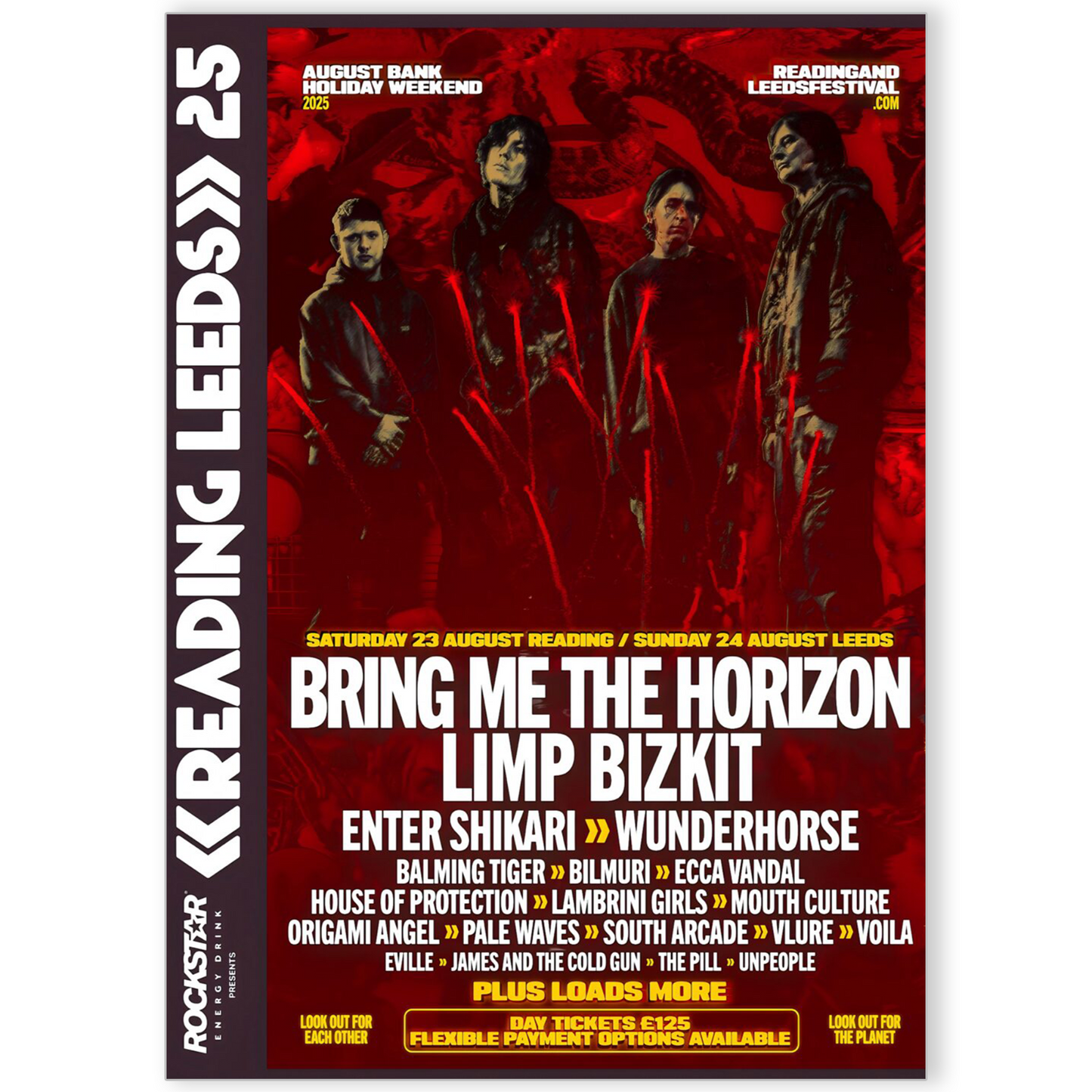 Reading Leeds Festival Line Up 2025 Festival Poster Print Musical A5-A3 For Fans