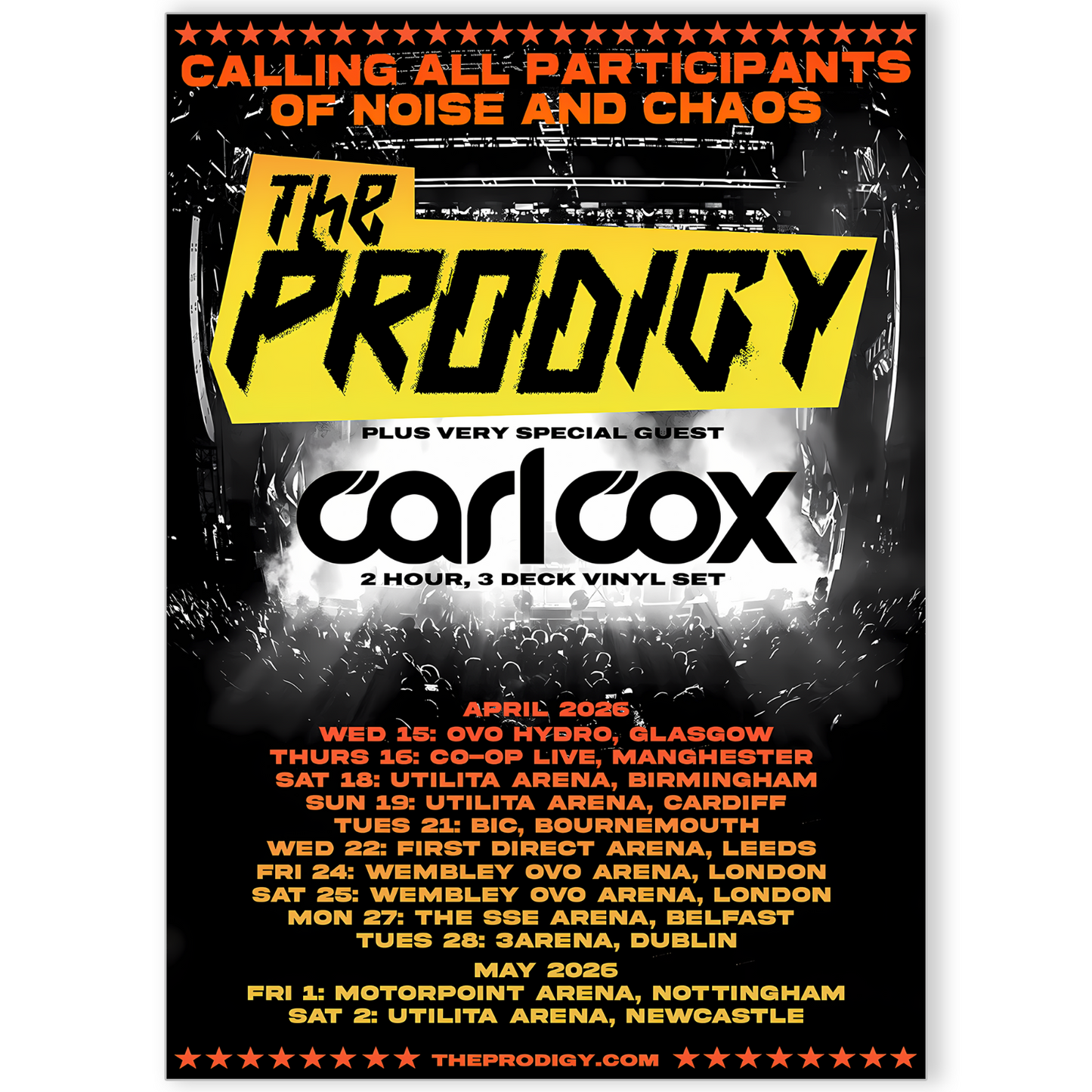 The Prodigy Poster UK & Ireland Tour Poster For The Prodigy Fans Rock Poster