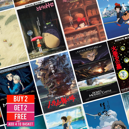 Studio Ghibli Miyazaki Anime Film Poster Print A5 A4 A3 Gift Movie Poster