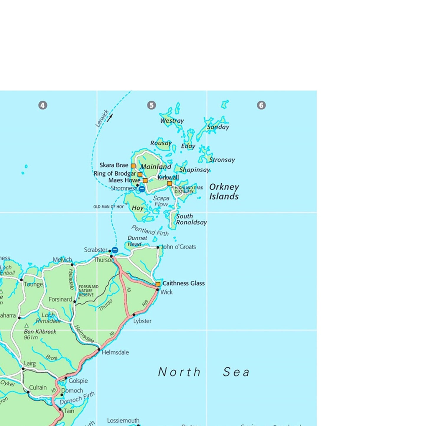 Scotland Map Poster Wall Art Print Educational Map Of United Kingdom Laminated