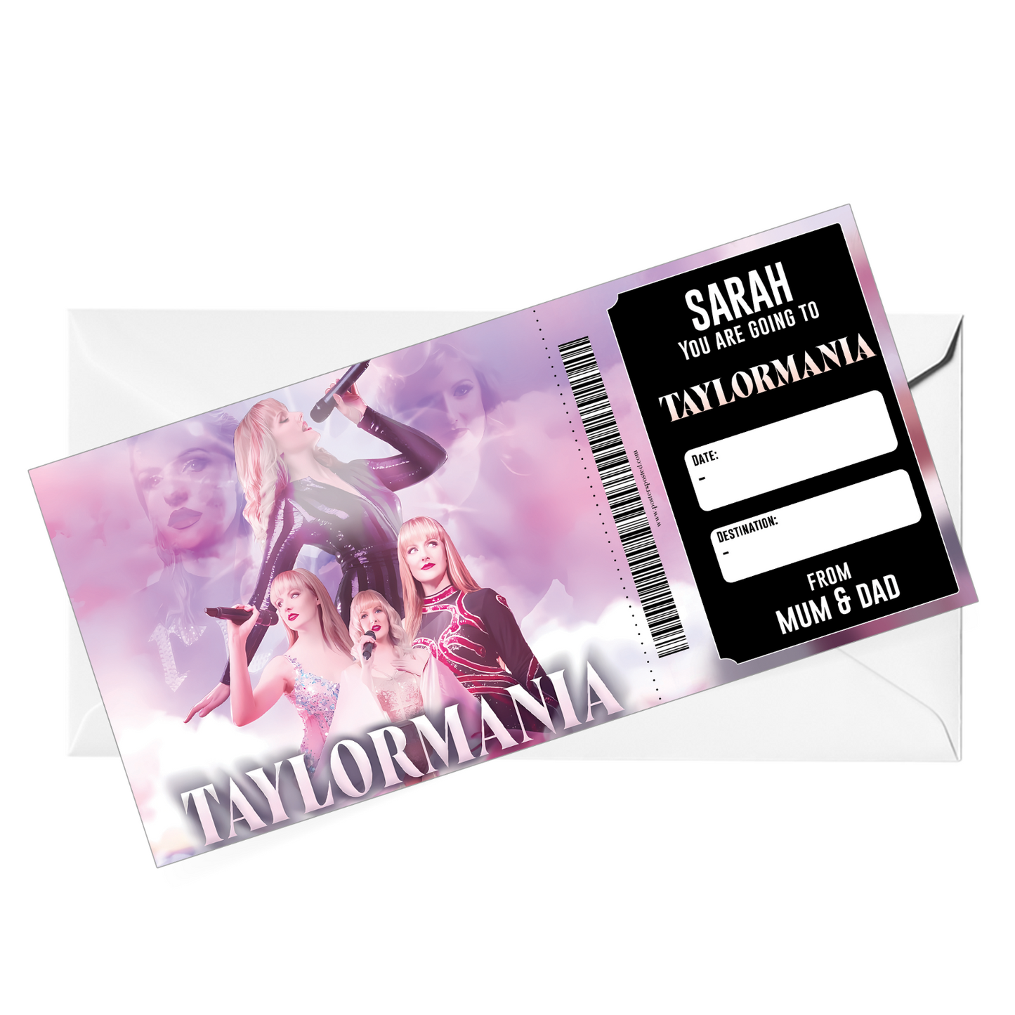TAYLORMANIA Ticket Personalised Concert Music Souvenir Gift Keepsake Voucher