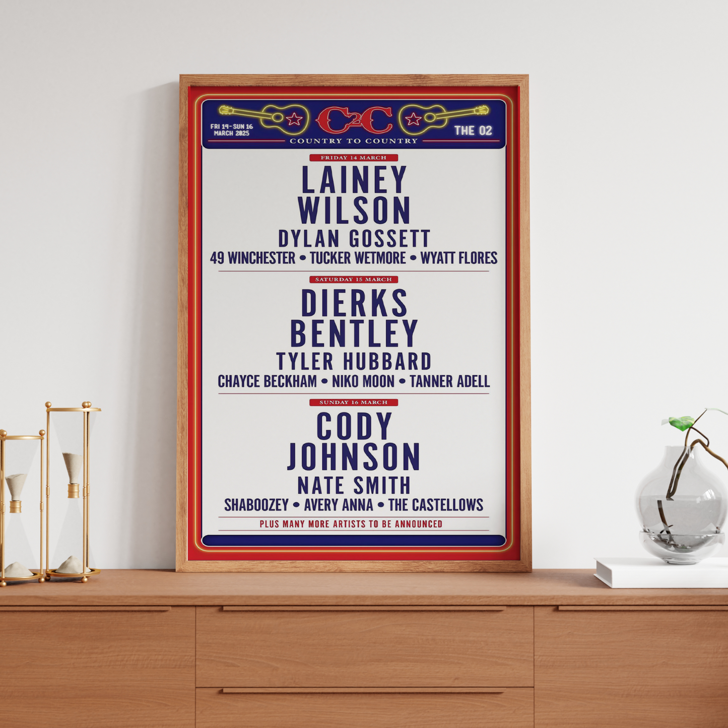 Country To Country 2025 Music Line-Up Poster For Music Fans Print A5 A4 A3
