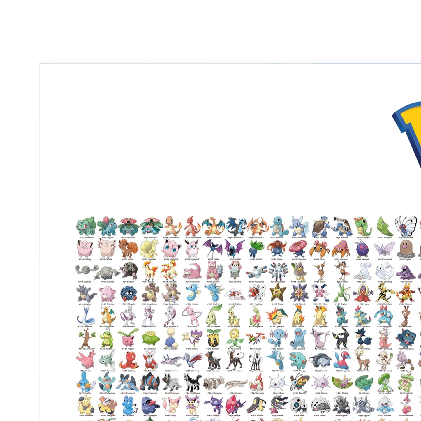 Pokemon Full Pokedex 1-721 Video Game Anime Gen 1 To Gen 6 Poster Print