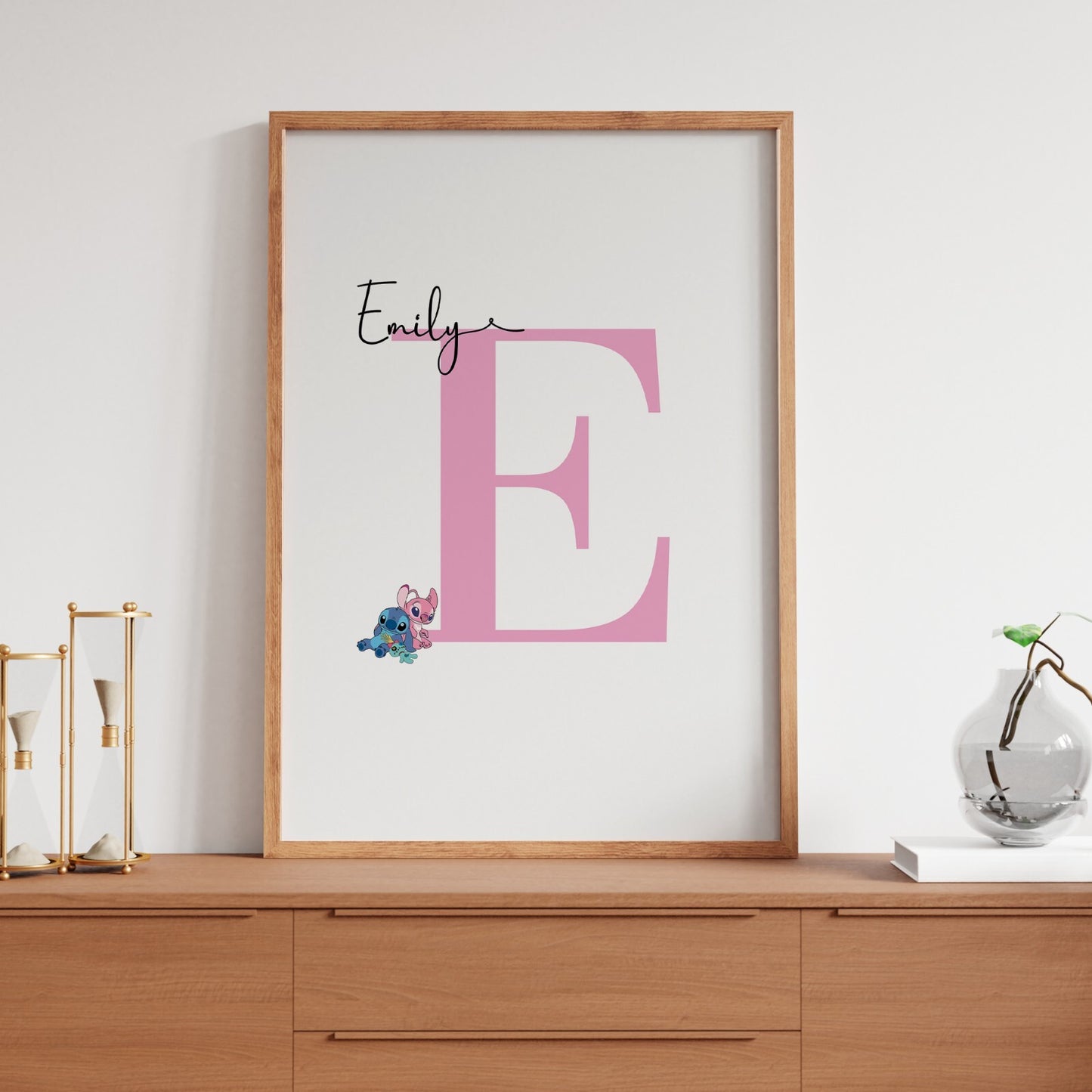 Set Of 3 Personalised Disney Lilo And Stitch Poster Wall Art Print Girl Gift