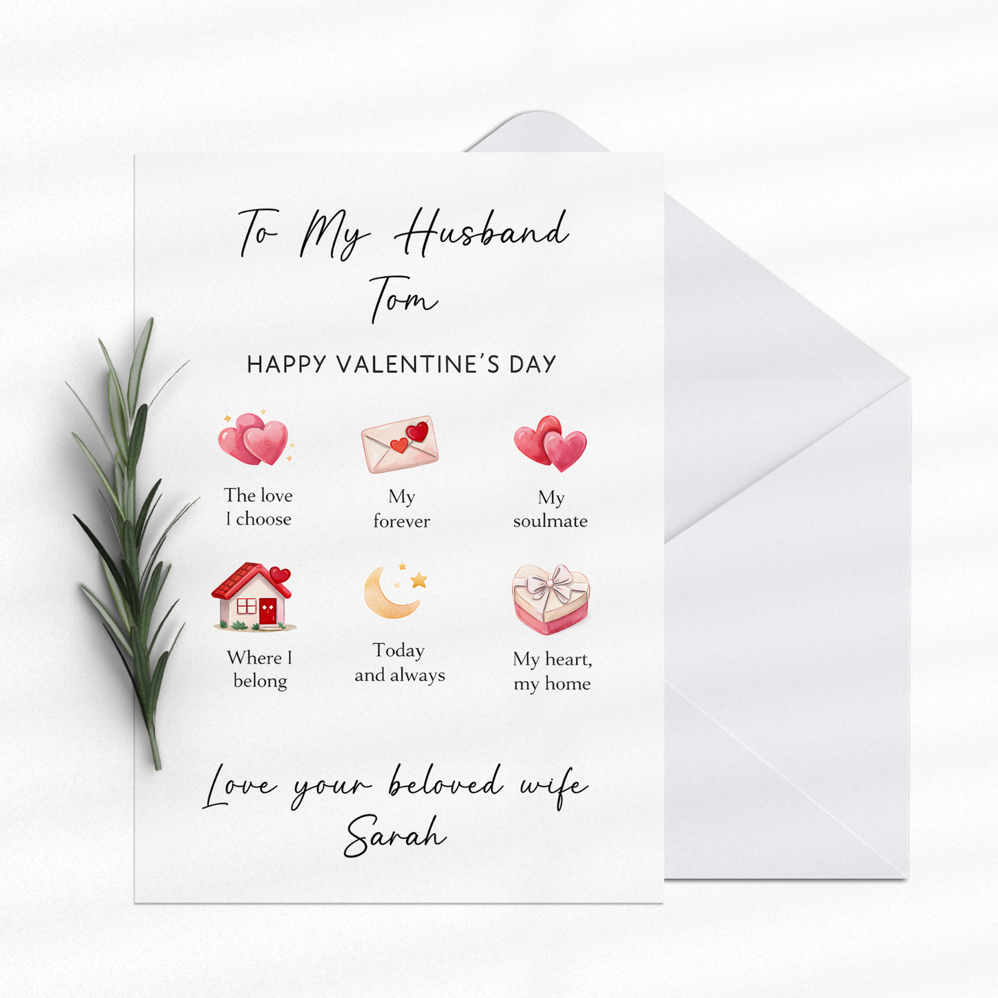 Valentines Day Card Personalised Gift For Husband Wife Boyfriend Girlfriend