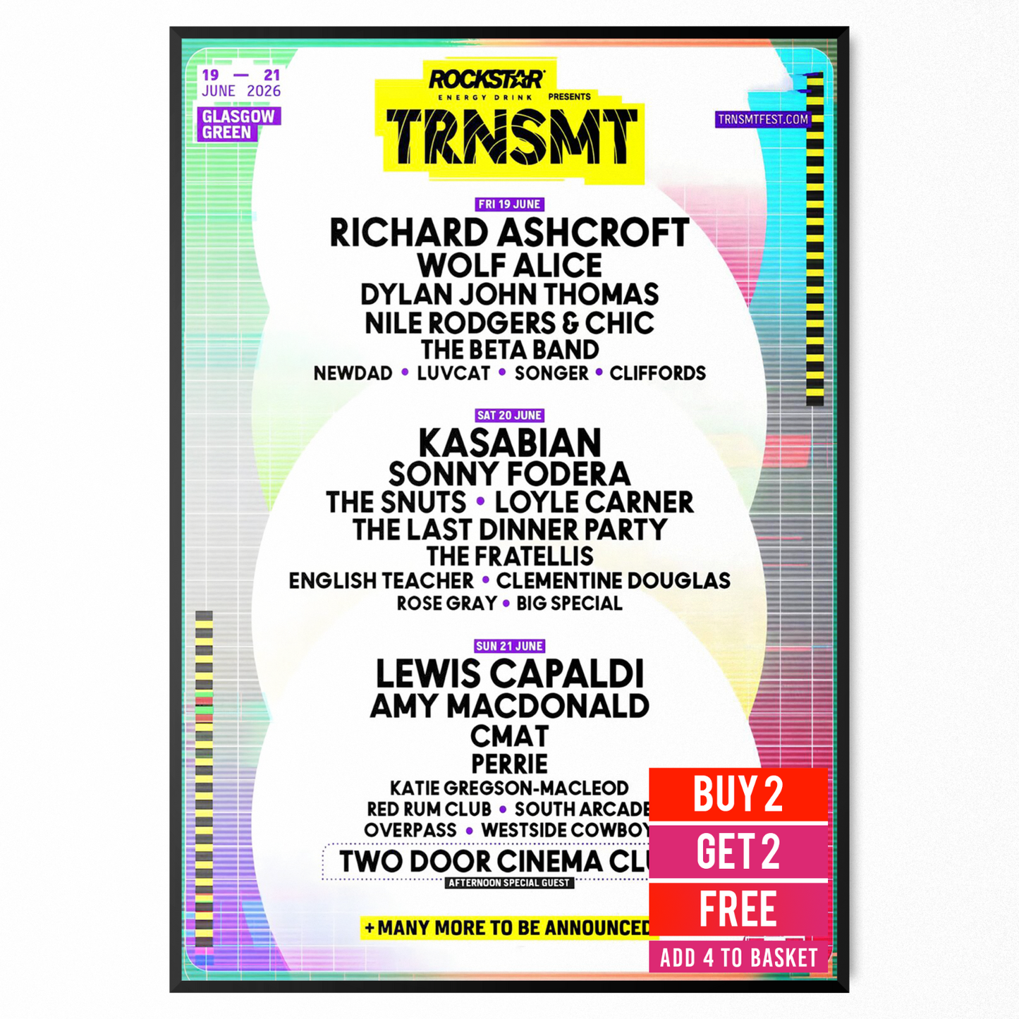 TRNSMT Festival 2026 Music Line-up For Music Fans Print Poster A5-A3 Concert