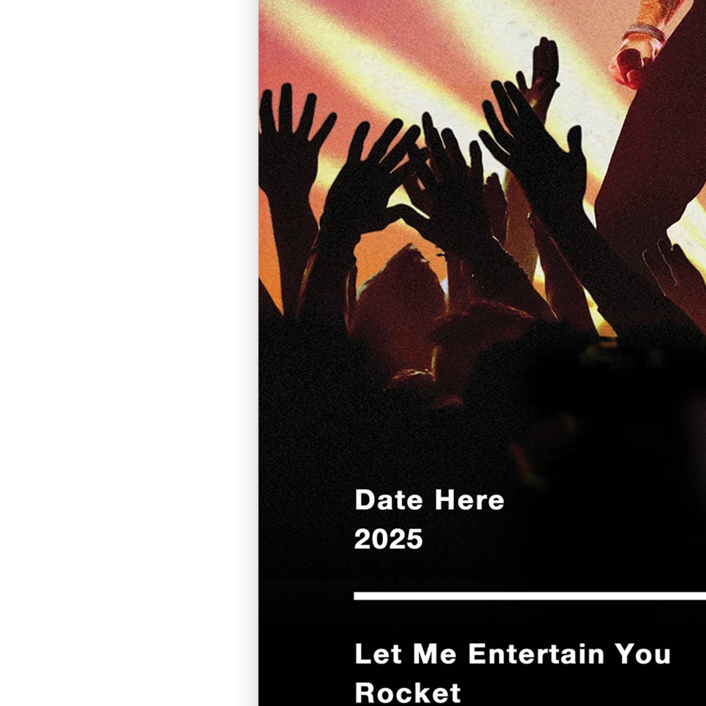Robbie Williams 2025 UK Setlist Poster Britpop Tour Live UK/Ireland Arena Tour