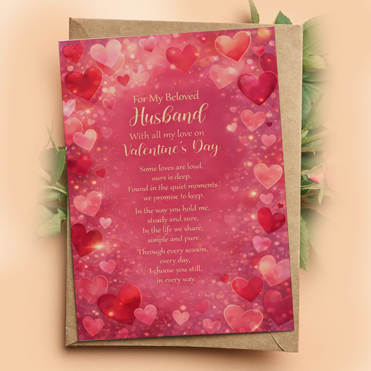 Valentines Day Card For Husband Gift To My Beloved Husband With My Love