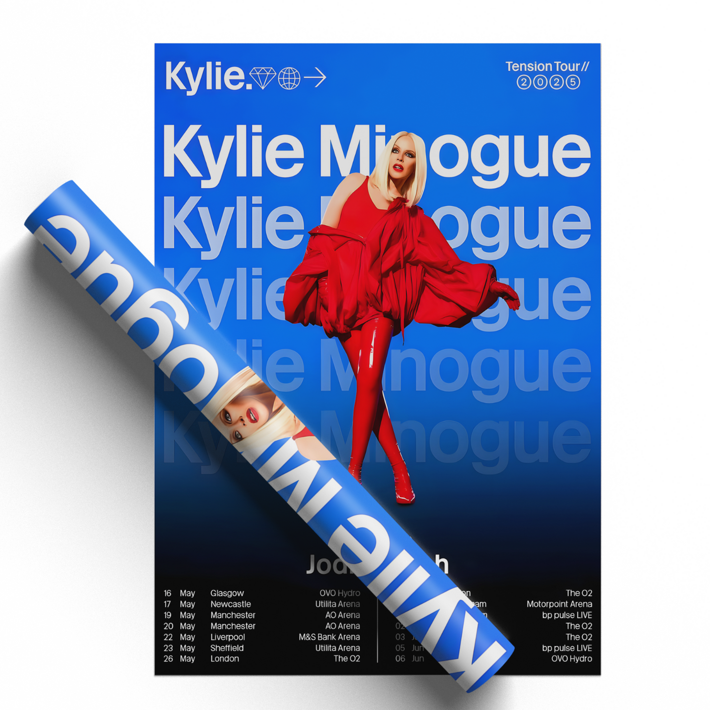 Kylie Minogue Poster Tension Tour 2025 UK Concert Poster For Kylie Minogue Fans