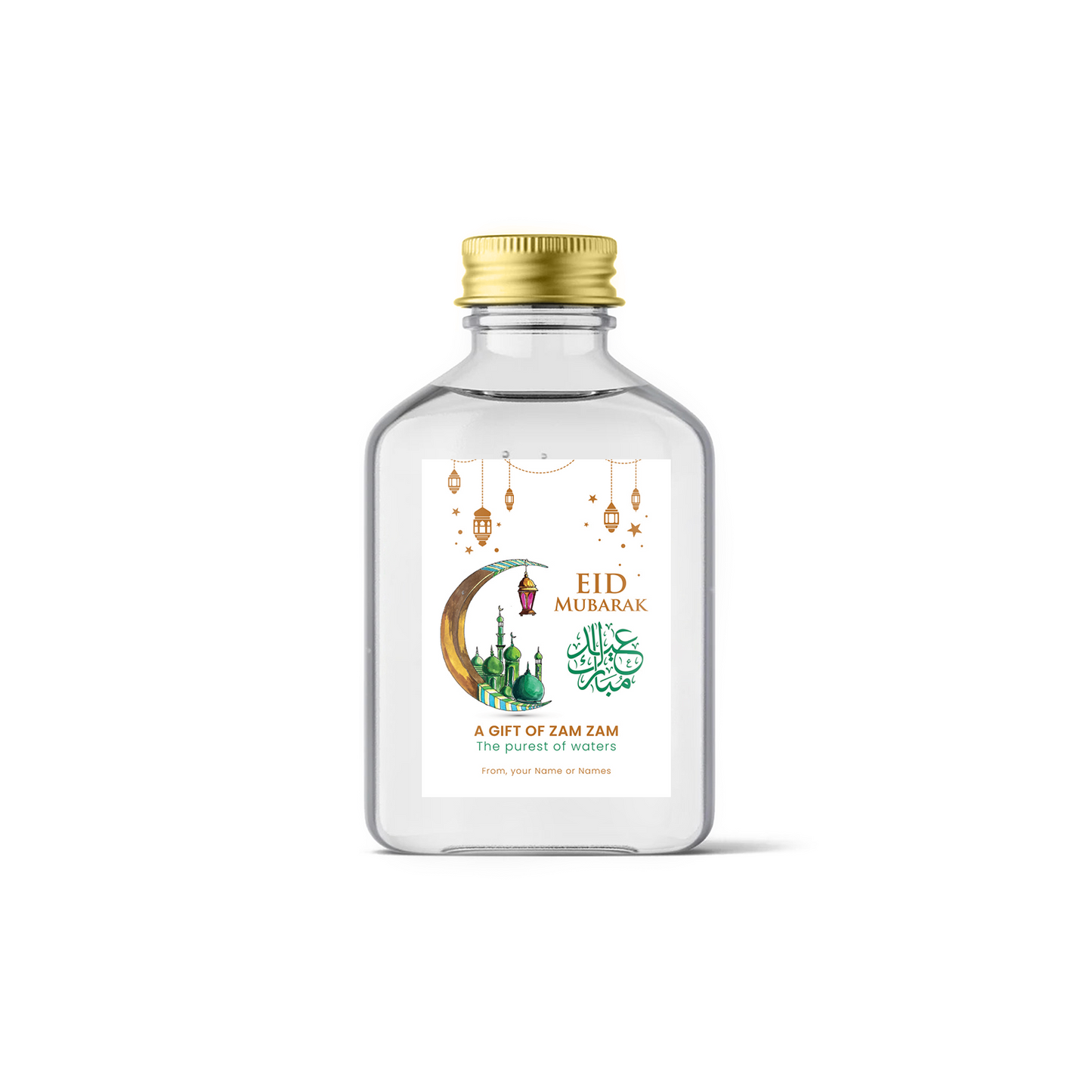 Eid Mubarak Water Bottle Labels Personalised Zam Zam Islamic Party Favour