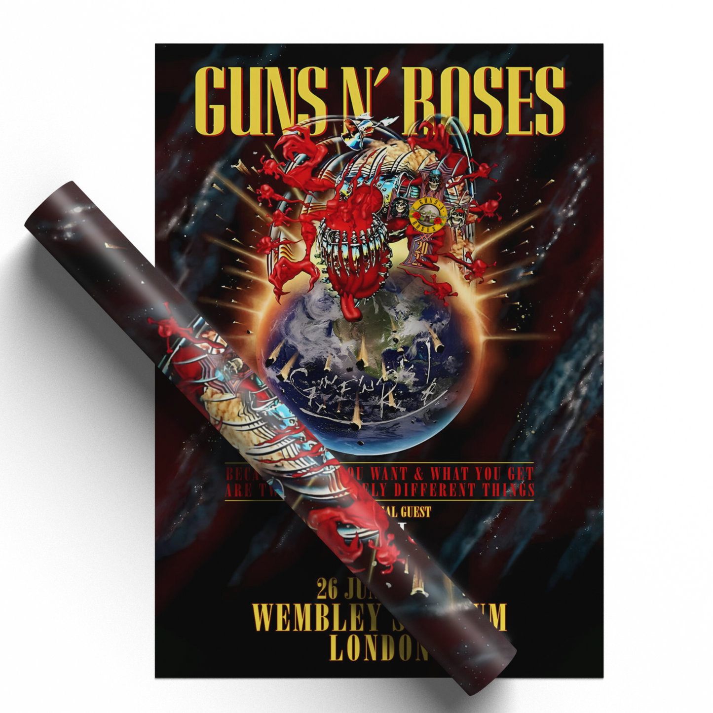 Guns N’ Roses UK Tour 26 June 2025 Rock Poster Print For Guns N’ Roses Fans