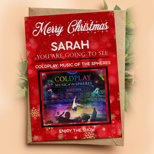 YOU'RE GOING TO SEE COLDPLAY LIVE Christmas Personalised Gift Card For Fans