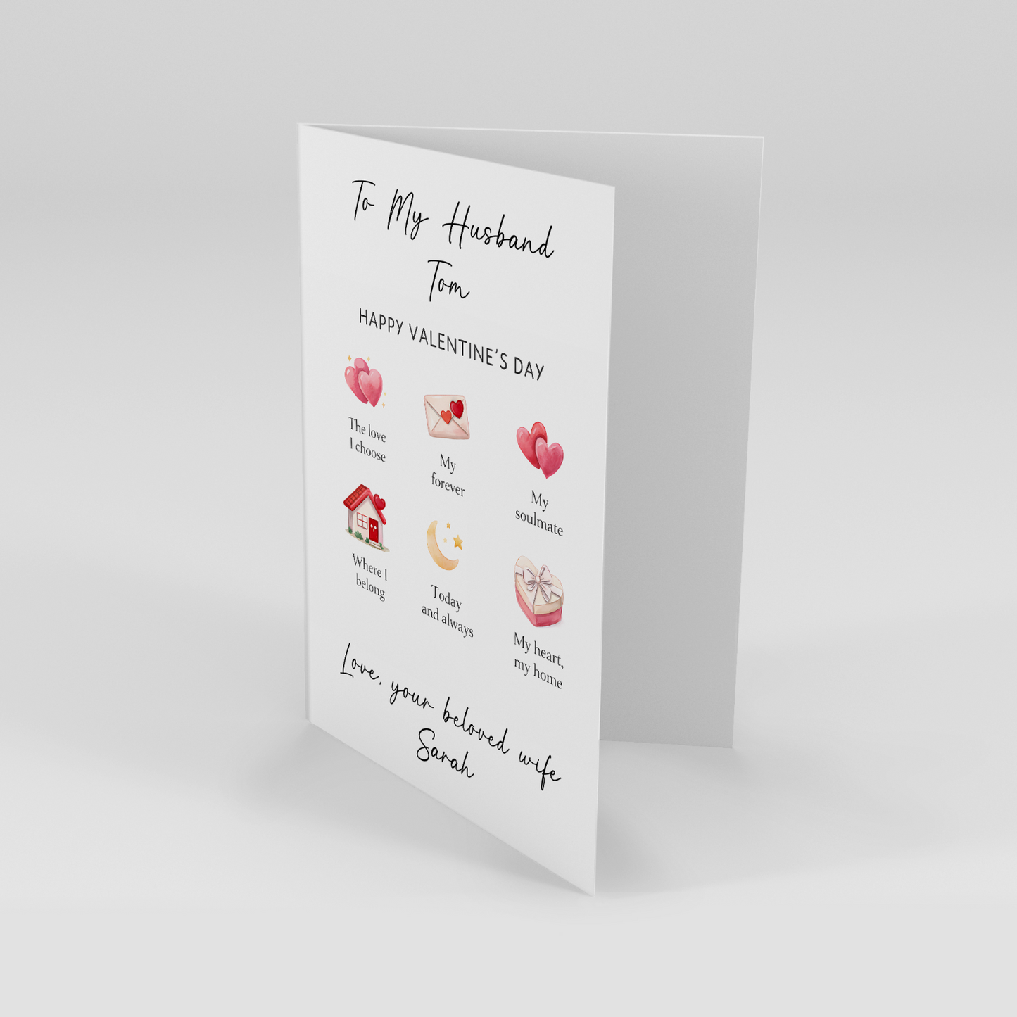 Valentine’s Day Card Personalised Cute Romantic Gift for Husband, Wife, Couples