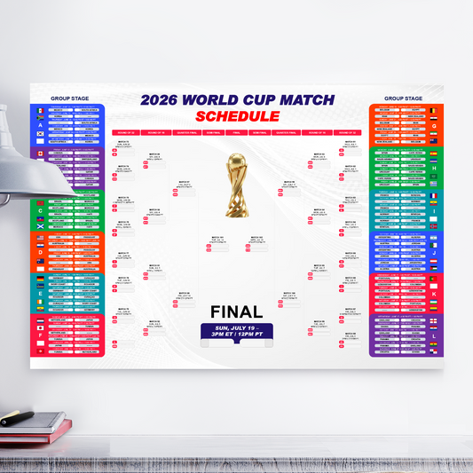 Football World Cup 2026 Wallchart World Cup Schedule Poster Football Tournament