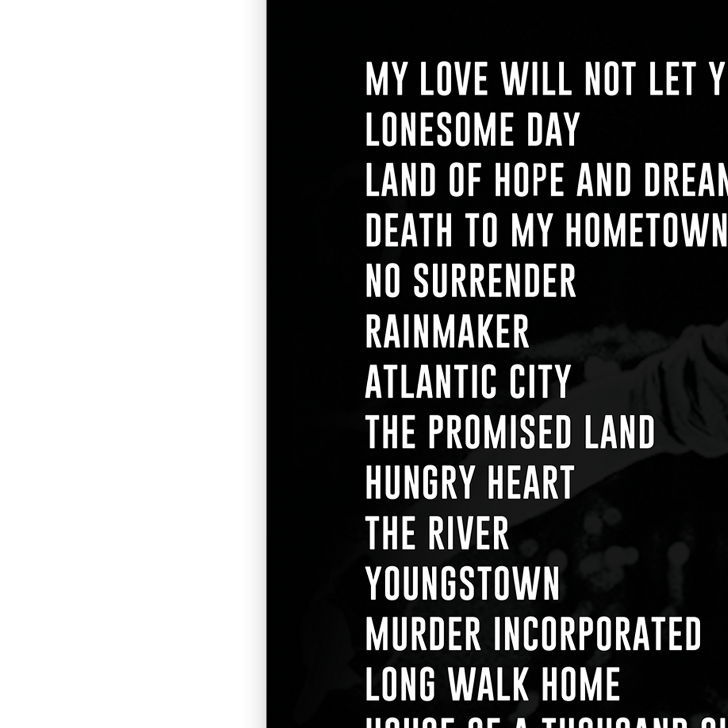 Bruce Springsteen 2025 Manchester Liverpool Live Setlist Poster UK Arena Tour