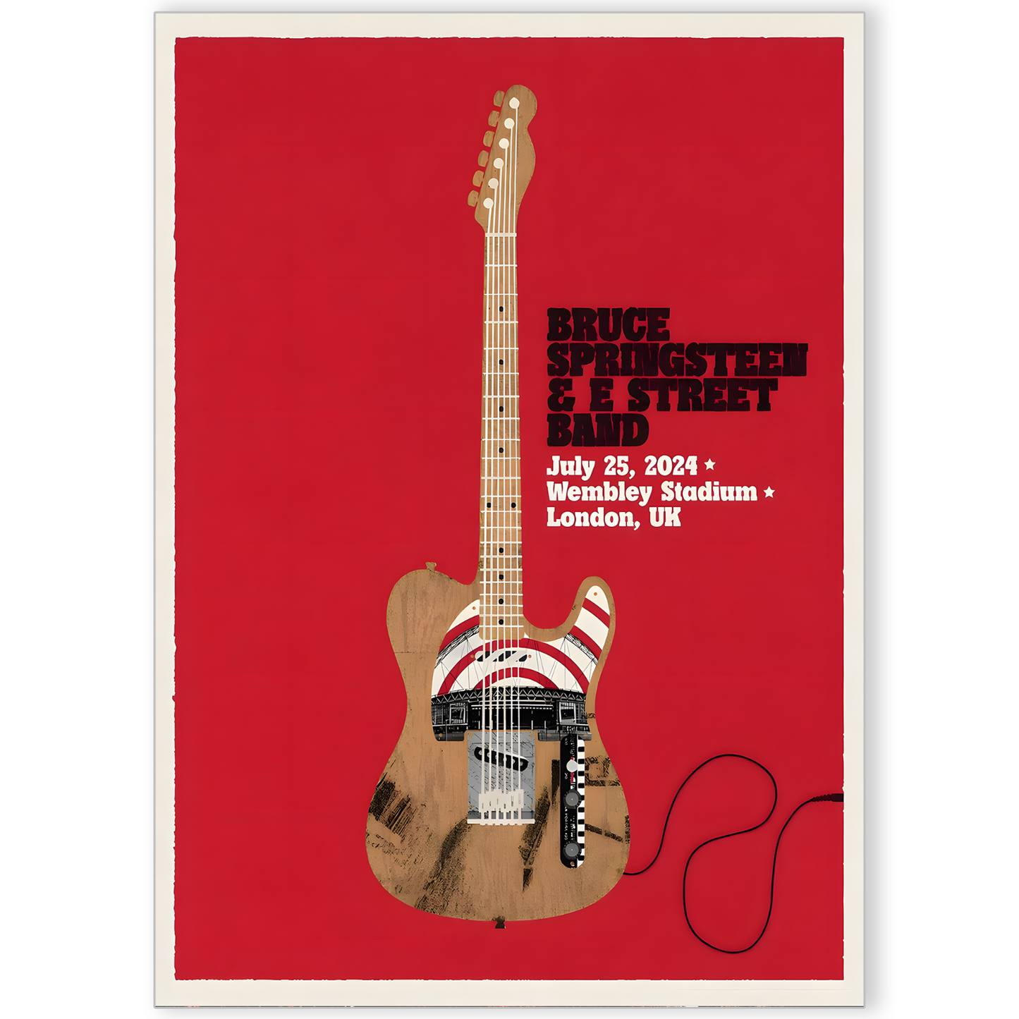 Bruce Springsteen Concert Poster Wembley, London 25th July For The Boss Fan