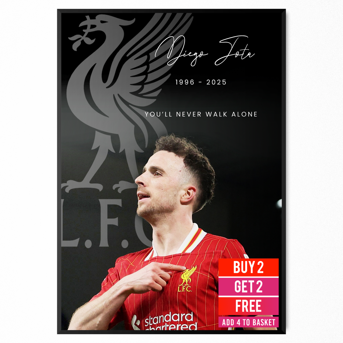 DIOGO JOTA POSTER LIVERPOOL PORTUGAL STAR FOOTBALL POSTER JOTA POSTER PRINT