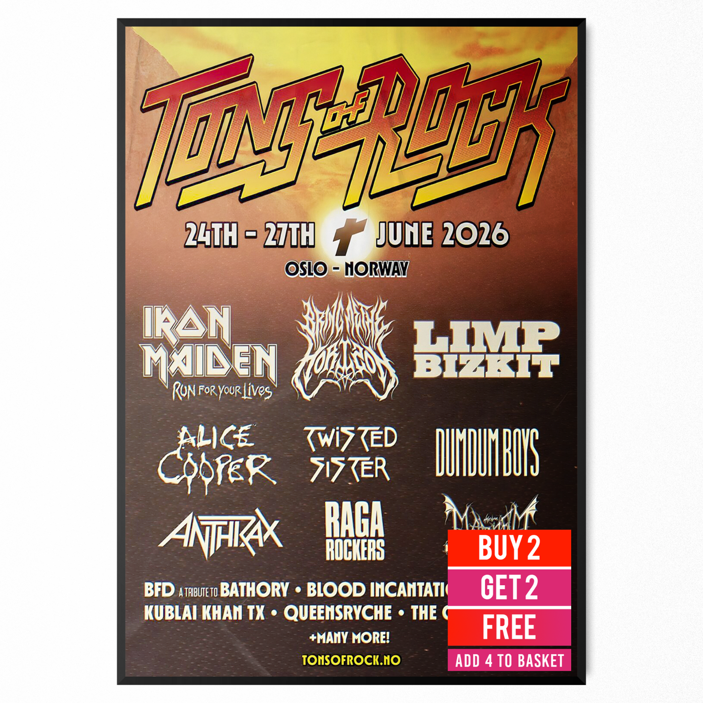 Tons Of Rock Music Festival Poster 2025 Line Up Festival Rock Print A5-A3