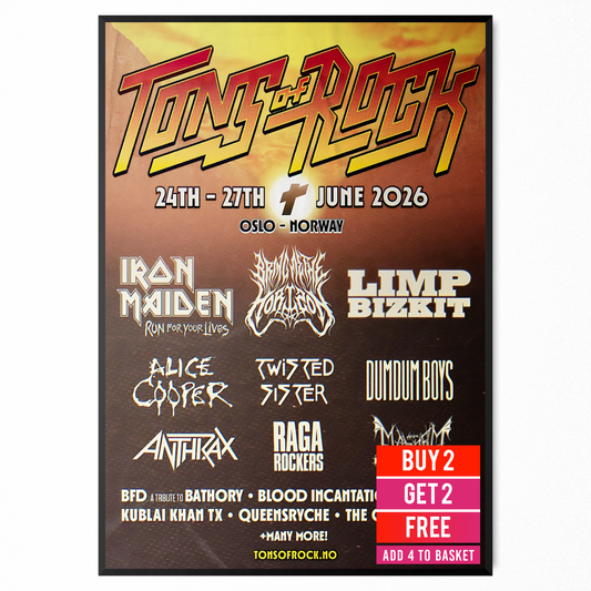 Tons Of Rock Music Festival Poster 2025 Line Up Festival Rock Print A5-A3