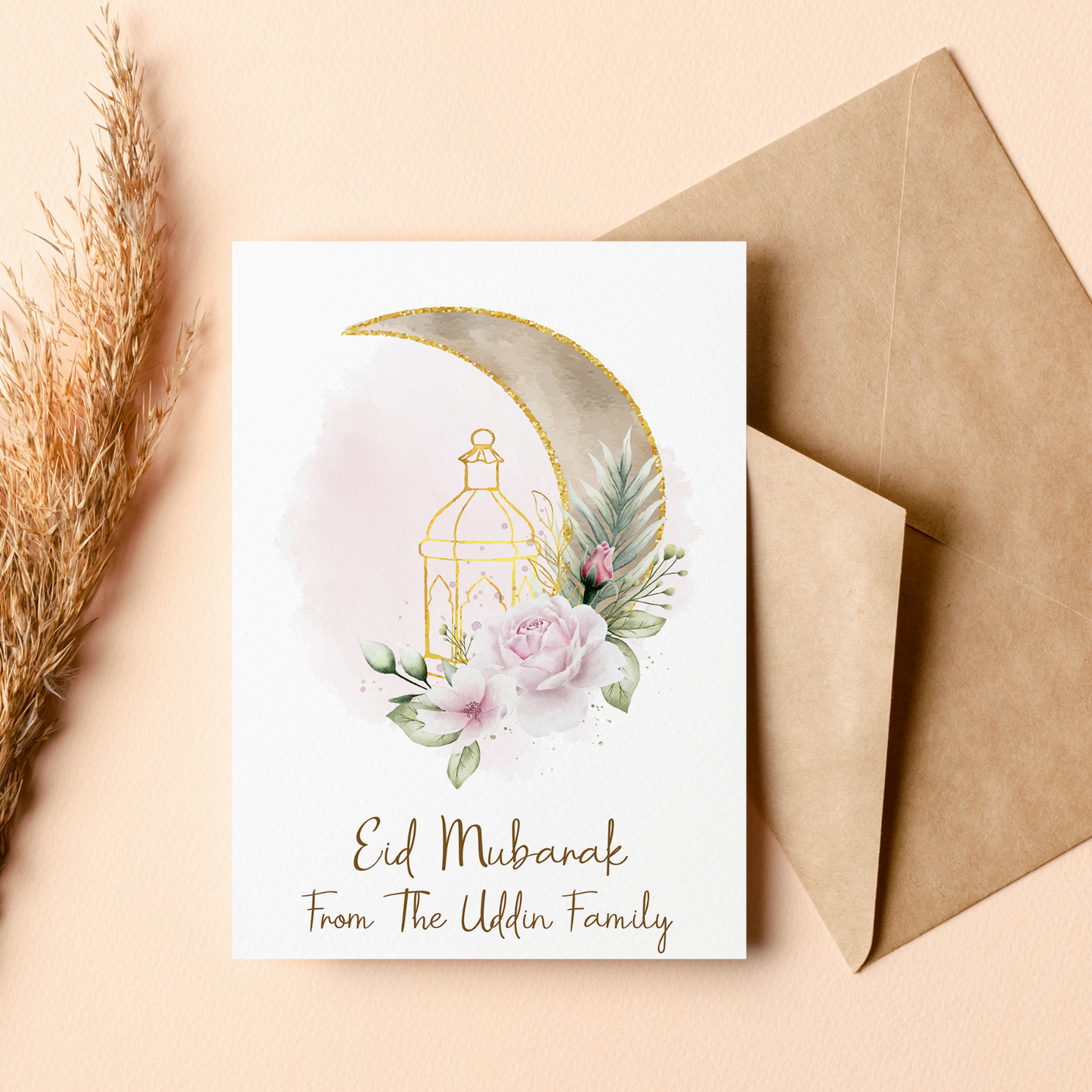 Eid Mubarak Greeting Card With Envelope Personalised Islamic Gift Family Friend