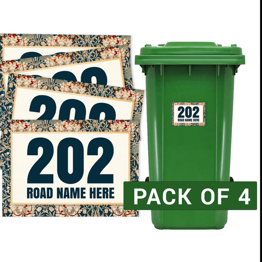Wheelie Bin Numbers Personalised Waterproof Bin stickers Labels House Street